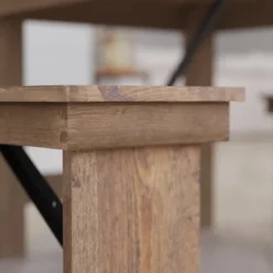 Merrick Lane Antique Solid Pine Folding Farmhouse Style Bench -DreamNest Store GUEST 6842c5dc 57e4 4066 a6c6 4b844e07e219