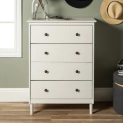 Stiva Classic Mid-Century Modern Vertical 4 Drawer Dresser - Saracina Home -DreamNest Store GUEST 68d4ecb8 3e27 43b1 b59e edd78e340610