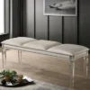 Cobblestone Acrylic Legs Bench Pearl White - HOMES: Inside + Out