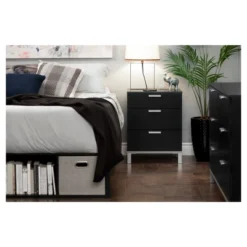 Flexible Nightstand With Charging Station And Drawers - South Shore