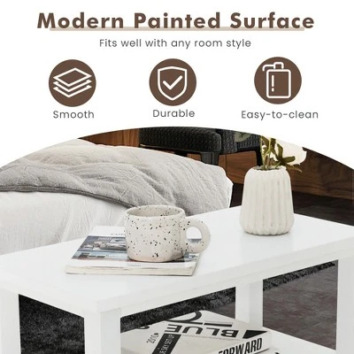 Tangkula 2PCS Nightstand Side End Sofa Table W/ 2 Drawers For Living Room Bedroom White 5 Tangkula 2PCS Nightstand Side End Sofa Table W/ 2 Drawers For Living Room Bedroom White - Image 5