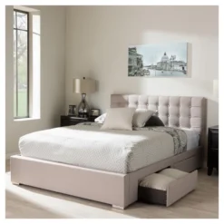 Queen Rene Modern And Contemporary Fabric 4 Drawer Storage Platform Bed - Baxton Studio 18 Queen Rene Modern And Contemporary Fabric 4 Drawer Storage Platform Bed - Baxton Studio -DreamNest Store GUEST 6a3d6fa2 43ee 4284 9cb4 c91199817022