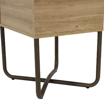 Sunnydaze Decor Sunnydaze Indoor Industrial-Style Nightstand With Open Shelf - MDP - Brown 5 Sunnydaze Decor Sunnydaze Indoor Industrial-Style Nightstand With Open Shelf - MDP - Brown - Image 5