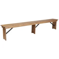 Flash Furniture HERCULES Series 8' X 12'' Solid Pine Folding Farm Bench With 3 Legs -DreamNest Store GUEST 6bfebc4c 92ed 4e58 b81e c6ad46a9b7bb