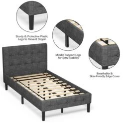 Costway Twin Upholstered Bed Frame Button Tufted Headboard Mattress Foundation 14 Costway Twin Upholstered Bed Frame Button Tufted Headboard Mattress Foundation -DreamNest Store GUEST 6c91b963 8aab 4b30 853f 4cba974daf95