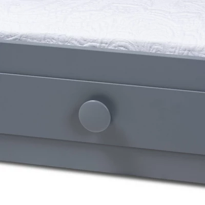 Cintia Wood Bed With Trundle Gray - Baxton Studio 3 Cintia Wood Bed With Trundle Gray - Baxton Studio - Image 3