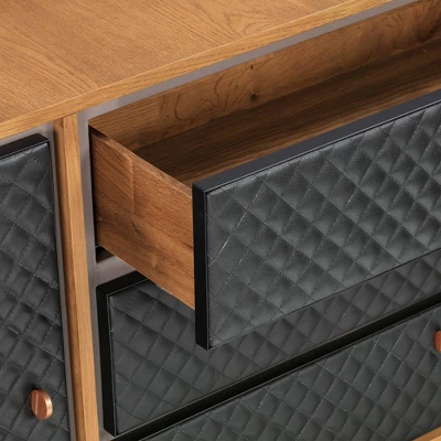 Coco Dresser Rustic Oak/Brown - Armen Living 4 Coco Dresser Rustic Oak/Brown - Armen Living - Image 4