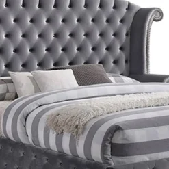 Rebekah Queen Bed Gray Fabric - Acme Furniture -DreamNest Store GUEST 6d5d8b55 e746 4f94 ac54 33eb9eea98c0