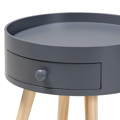 Jessen 1 - Drawer Wood Nightstand - Baxton Studio 4 Jessen 1 - Drawer Wood Nightstand - Baxton Studio - Image 4