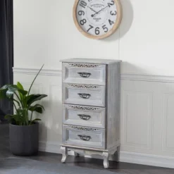 Vintage Metal Cabinet Gray - Olivia & May