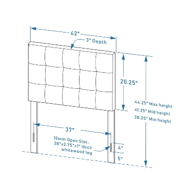 Glenwillow Home Upholstered Headboard With 20" Tall Panel 5 Glenwillow Home Upholstered Headboard With 20" Tall Panel - Image 5