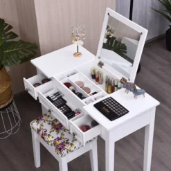 Costway Vanity Dressing Table Flip Top 7 Compartments Makeup Desk -DreamNest Store GUEST 6e627ef3 27f0 44b5 8fbe 56711b9f09a4