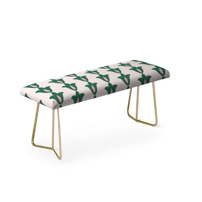 Maritza Lisa Retro Green Floral Pattern Bench Green - Deny Designs 1 Maritza Lisa Retro Green Floral Pattern Bench Green - Deny Designs