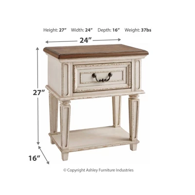 Realyn One Drawer Nightstand Chipped - Signature Design By Ashley 3 Realyn One Drawer Nightstand Chipped - Signature Design By Ashley - Image 3
