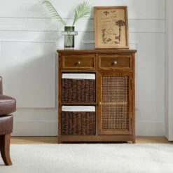 Samius 31" Tall Solid Wood 4- Drawer Accent Chest With 2 Drawer | ARTFUL LIVING DESIGN-WALNUT