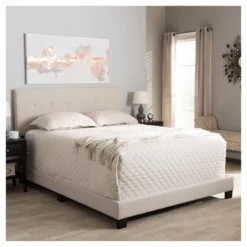 King Brookfield Modern And Contemporary Fabric Upholstered Grid Tufting Bed Beige - Baxton Studio 9 King Brookfield Modern And Contemporary Fabric Upholstered Grid Tufting Bed Beige - Baxton Studio -DreamNest Store GUEST 6f4f0bc3 d601 46a3 83b7 54f085390e58