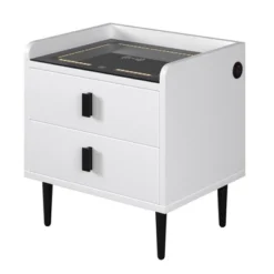 Modern Nightstand With Wireless Charging, USB Port And Adjustable LED Lights, End Table With 2 Drawers-ModernLuxe -DreamNest Store GUEST 71127b46 972c 4946 b152 d73b6762de19