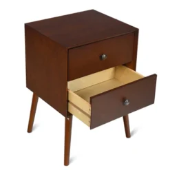Tangkula Mid Century Nightstand Sofa End Table Bedroom Side Table With 2 Drawers -DreamNest Store GUEST 72cc9f1c b3f5 4837 9924 9499b5da761c