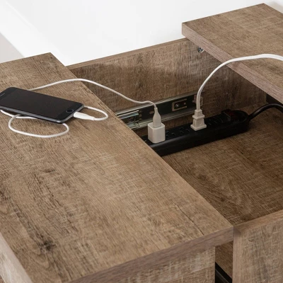 Prairie Nightstand Weathered Oak - South Shore 2 Prairie Nightstand Weathered Oak - South Shore - Image 2