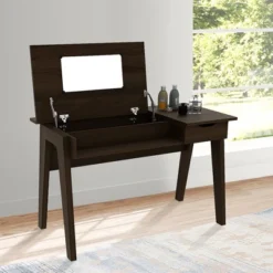 Costway Vanity Table With Flip Mirror Writing Computer Desk Storage Drawer Walnut -DreamNest Store GUEST 731d70ae 9bbb 47b3 9f91 6b059032ec9a