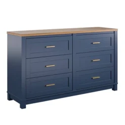 Henry 6 Drawer Walnut Top Wide Dresser Navy - Room & Joy -DreamNest Store GUEST 73834af3 14be 44f9 8362 56c5b92c5b24
