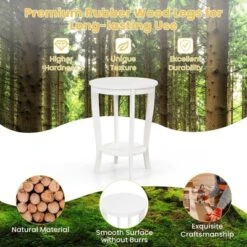 Costway 2 PCS 2-Tier End Table 18'' Round Compact Sofa Side Nightstand With Storage Shelf Espresso/White -DreamNest Store GUEST 739525d7 9d2d 4016 9553 c4a3868f1970