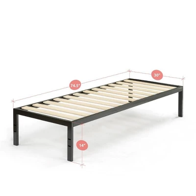 14" Narrow Twin Mia Platform Bed Frame Black - Zinus 4 14" Narrow Twin Mia Platform Bed Frame Black - Zinus - Image 4