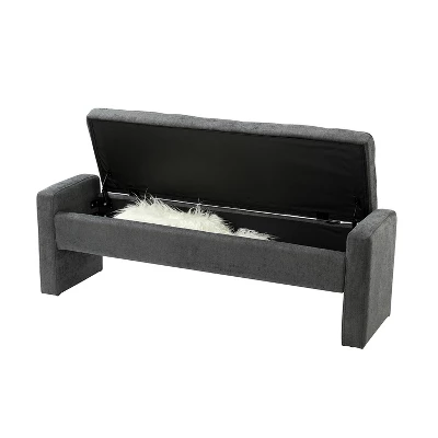 Jaime 55.1" Wide Storage Bench | ARTFUL LIVING DESIGN 5 Jaime 55.1" Wide Storage Bench | ARTFUL LIVING DESIGN - Image 5