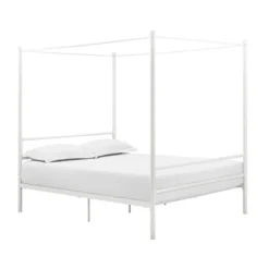 Kora Metal Canopy Bed In Full White - DHP -DreamNest Store GUEST 758e62c4 da2a 4edd a654 ca6319d8496f