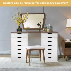 Costway 7 Drawer Chest Storage Dresser Floor Cabinet Organizer With Wheels White 13 Costway 7 Drawer Chest Storage Dresser Floor Cabinet Organizer With Wheels White -DreamNest Store GUEST 762d022a c2a2 4196 8d7d fb61e66cb980