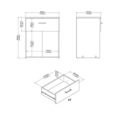 1 Drawer Nightstand In White - Tvilum -DreamNest Store GUEST 7633ddd9 79eb 4acc a0ba 1325e508d371