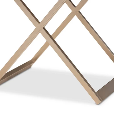 1 Drawer Patricia Brass Tone Metal Nightstand - Baxton Studio 6 1 Drawer Patricia Brass Tone Metal Nightstand - Baxton Studio - Image 6