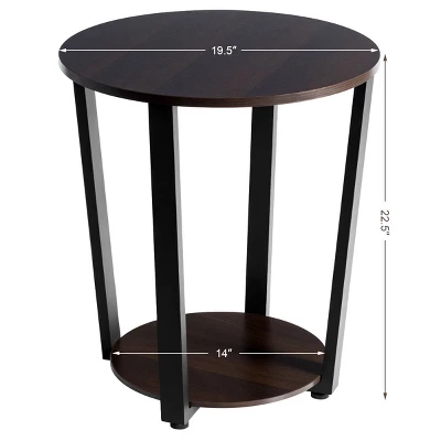 Costway Industrial End Table Sofa Side Table Nightstand Storage Shelf 3 Costway Industrial End Table Sofa Side Table Nightstand Storage Shelf - Image 3
