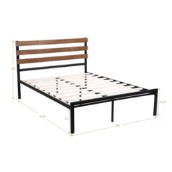 Costway Twin Size Metal Platform Bed Frame Mattress Foundation Wooden Headboard -DreamNest Store GUEST 76abcdde 400f 49e2 a202 866ab3ef0fa4