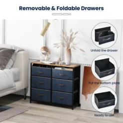 Costway 6-Drawer Dresser Organizer Closet Storage Cabinet With Foldable Fabric Drawer 15 Costway 6-Drawer Dresser Organizer Closet Storage Cabinet With Foldable Fabric Drawer -DreamNest Store GUEST 772bb921 f068 4f72 b854 163b2180aed2