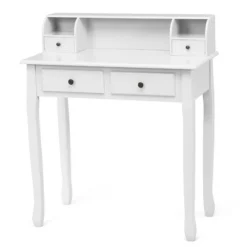 Costway Writing Desk Mission White Home Office Computer Desk 4 Drawer WhiteBlackPink -DreamNest Store GUEST 77564f98 2556 41e1 ba6b e04d68f03faf