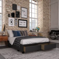 Preston Faux Leather Upholstered Platform Bed Frame With Storage Drawers - Eco Dream -DreamNest Store GUEST 775730ee 6615 4a9b 88ae 2c3f4fa4eeb2