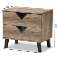 Swanson Modern And Contemporary Wood 2 - Drawer Nightstand - Light Brown - Baxton Studio -DreamNest Store GUEST 77b00239 d71f 479c 8e8d f76ba639e035