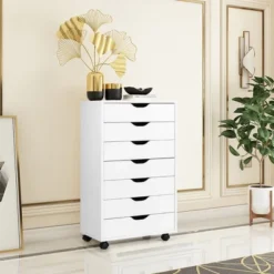 Costway 7 Drawer Chest Storage Dresser Floor Cabinet Organizer With Wheels White 15 Costway 7 Drawer Chest Storage Dresser Floor Cabinet Organizer With Wheels White -DreamNest Store GUEST 77e8b36f 2094 4d4f 9e71 80737b7c0507