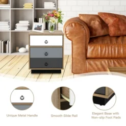 Costway 2PCS Nightstand With Drawer And Storage Cabinet Wooden Sofa Side Table End Table -DreamNest Store GUEST 78b8e7a5 7d78 4674 a880 3d8a2e85da4b