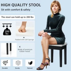 Costway Vanity Table Stool Set Large Tri-folding Lighted Mirror 6 Drawer Dresser WhiteBlack 17 Costway Vanity Table Stool Set Large Tri-folding Lighted Mirror 6 Drawer Dresser WhiteBlack -DreamNest Store GUEST 78eba56b 0c37 485b 8b19 8df17bcee8ed