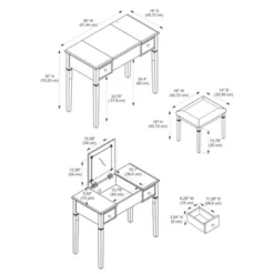 Camden Vanity Set Black Cherry - Linon -DreamNest Store GUEST 799a468b 34d6 4e5e ad44 7c69df68b282