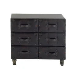 Traditional 6 Drawer Faux Leather Chest Black - Olivia & May 26 Traditional 6 Drawer Faux Leather Chest Black - Olivia & May -DreamNest Store GUEST 79b4e73d e659 4307 a87c a0d6b830aeee