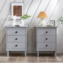 Stiva Classic Mid-Century Modern 3 Drawer Nightstand - Saracina Home -DreamNest Store GUEST 79e0c241 ae4b 4ed6 8df7 0d185bec4308