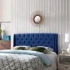 Queen/Full Lidia Wingback New Velvet Tufted Headboard Navy - Christopher Knight Home