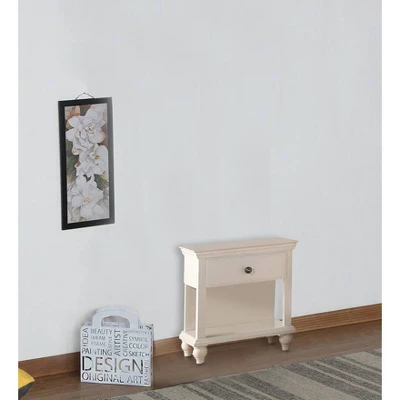 Poplar Wood Nightstand With Spacious Storage White - Benzara 1 Poplar Wood Nightstand With Spacious Storage White - Benzara