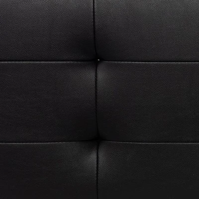 Southern Enterprises Valxan Faux Leather Bench Black/Gold - Aiden Lane 6 Southern Enterprises Valxan Faux Leather Bench Black/Gold - Aiden Lane - Image 6