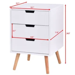 Costway White Side End Table Nightstand W/ 3 Drawers Mid-Century Accent Wood Furniture 8 Costway White Side End Table Nightstand W/ 3 Drawers Mid-Century Accent Wood Furniture -DreamNest Store GUEST 7c64d74c a06e 4486 9d53 da6e245c8bcd