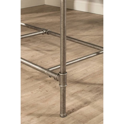 Dillon Counter Height Bench Metal Pewter Woven Fabric - Hillsdale Furniture 5 Dillon Counter Height Bench Metal Pewter Woven Fabric - Hillsdale Furniture - Image 5
