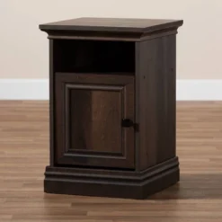 Nolan 1 Door Wood Nightstand Brown/Black - Baxton Studio -DreamNest Store GUEST 7d4a06cb babf 46dc 9b9d 38633d525146